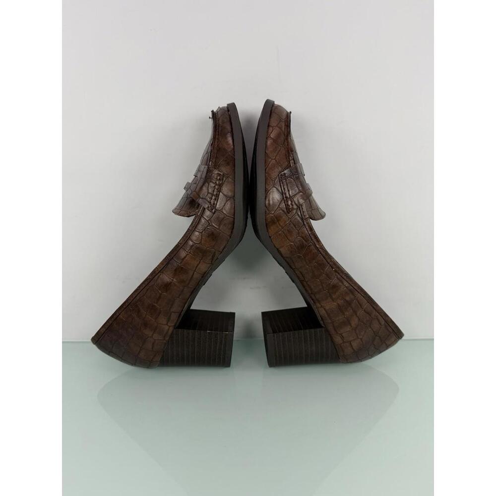 Mia Amore Size 7  Ilsa Croco Embossed Loafer Style Pumps 2.5" Block Heels Office - Picture 6 of 9
